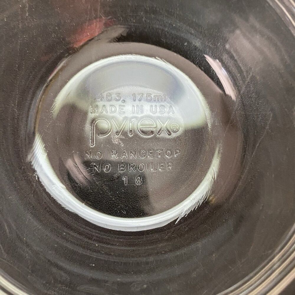 4 Pyrex Custard Cups #463 Smooth Rim 3 Line 175 ml - Picture 3 of 3